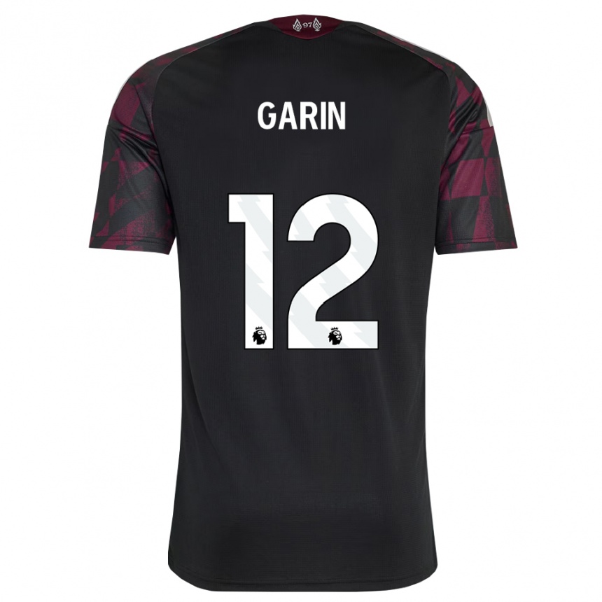 ילדים כדורגל Isaiah Garin #12 שחור לבן סגול ג'רזי קיט שלישי 2026/27