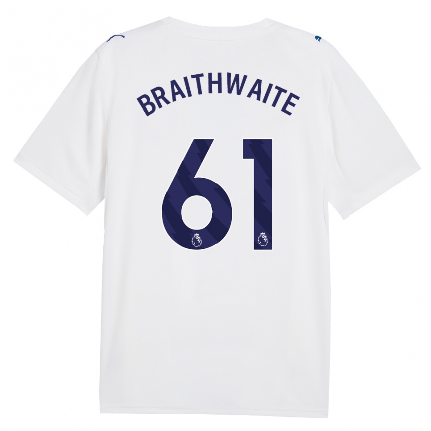 ילדים כדורגל Kaden Braithwaite #61 צי כחול לבן ג'רזי קיט שלישי 2026/27