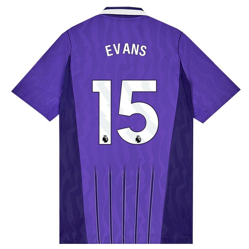 ילדים כדורגל Ted Evans #15 סגול לבן ג'רזי קיט שלישי 2026/27