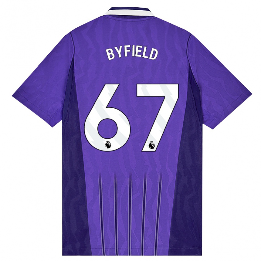 ילדים כדורגל Jun'ai Byfield #67 סגול לבן ג'רזי קיט שלישי 2026/27
