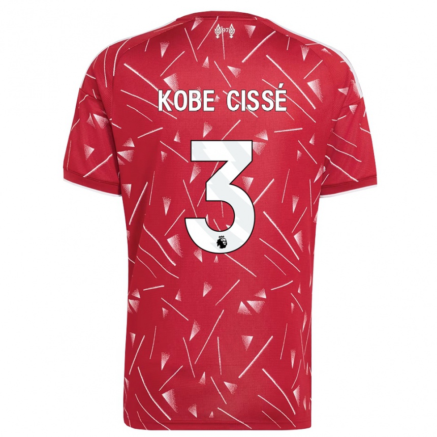 גברים כדורגל Prince Kobe Cissé #3 לבן אדום ג'רזי ביתית 2026/27 גברים כדורגל Prince Kobe Cissé #3 לבן אדום ג'רזי ביתית 2026/27