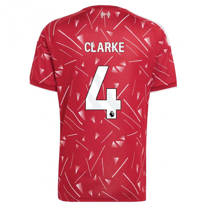 גברים כדורגל Lucas Clarke #4 לבן אדום ג'רזי ביתית 2026/27