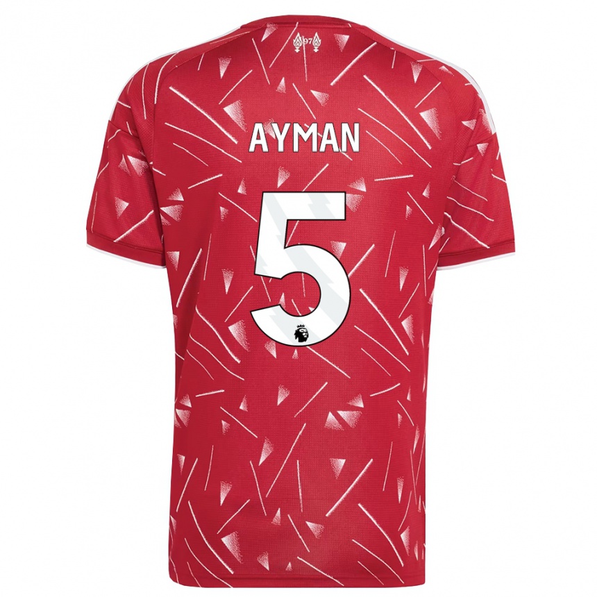 גברים כדורגל Alvin Ayman #5 לבן אדום ג'רזי ביתית 2026/27
