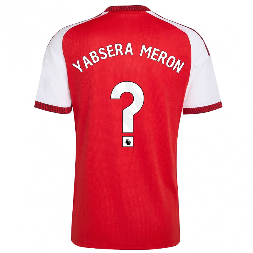 גברים כדורגל Yabsera Meron #0 אדום לבן שחור ג'רזי ביתית 2026/27