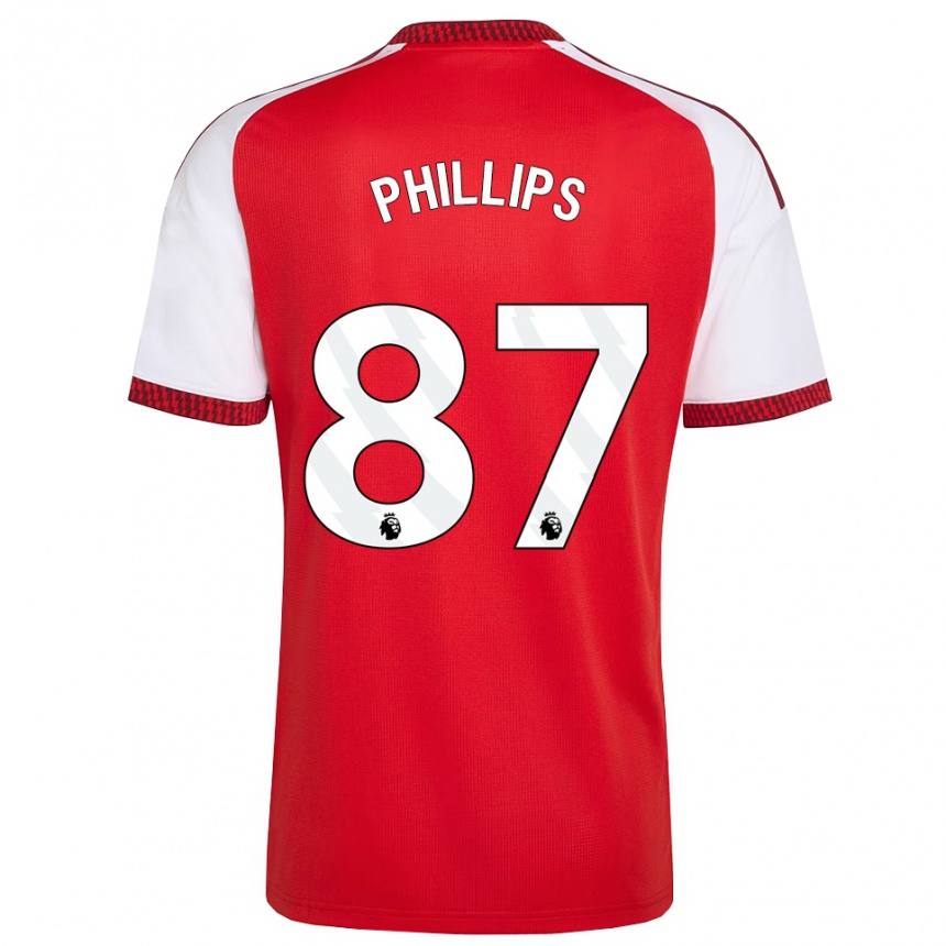 גברים כדורגל Bowen Phillips #87 אדום לבן שחור ג'רזי ביתית 2026/27