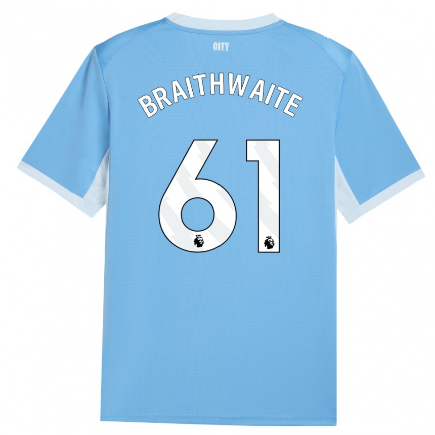 גברים כדורגל Kaden Braithwaite #61 כחול שמיים בהיר לבן ג'רזי ביתית 2026/27