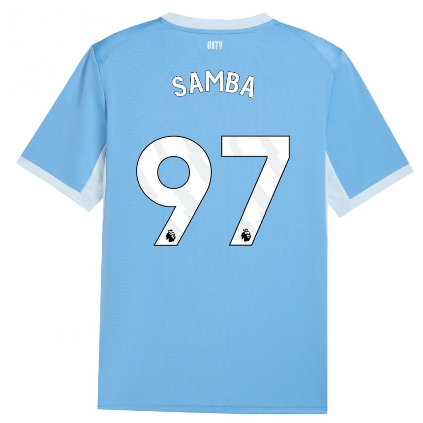 גברים כדורגל Tyrone Samba #97 כחול שמיים בהיר לבן ג'רזי ביתית 2026/27