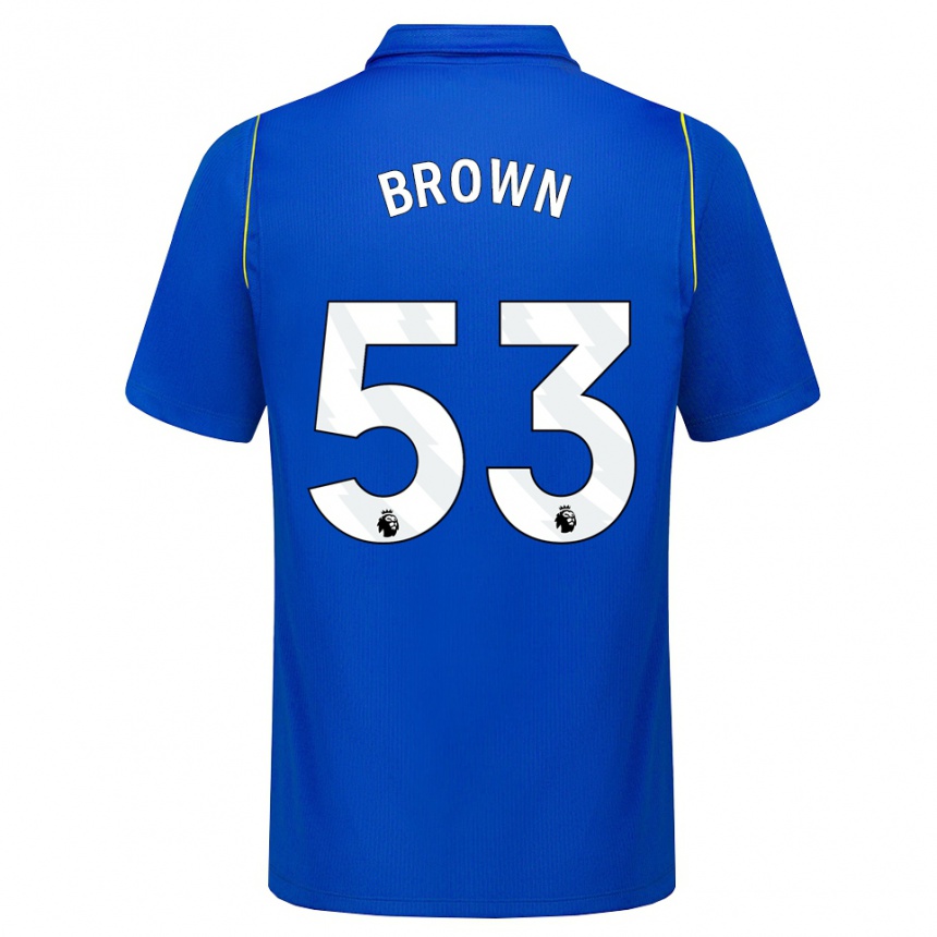 גברים כדורגל לולה סנגיטה בראון #53 כחול צהוב ג'רזי ביתית 2026/27