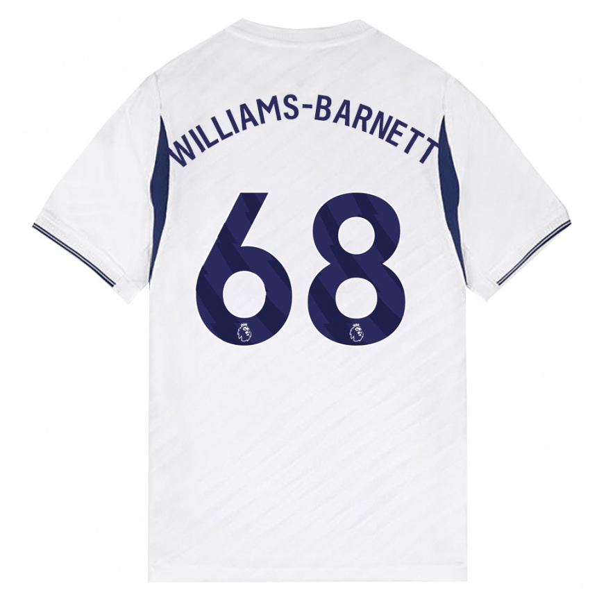 גברים כדורגל Lucá Williams-Barnett #68 לבן אדום סגול ג'רזי ביתית 2026/27