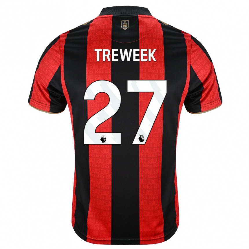 גברים כדורגל Amber Treweek #27 זהב אדום שחור ג'רזי ביתית 2026/27