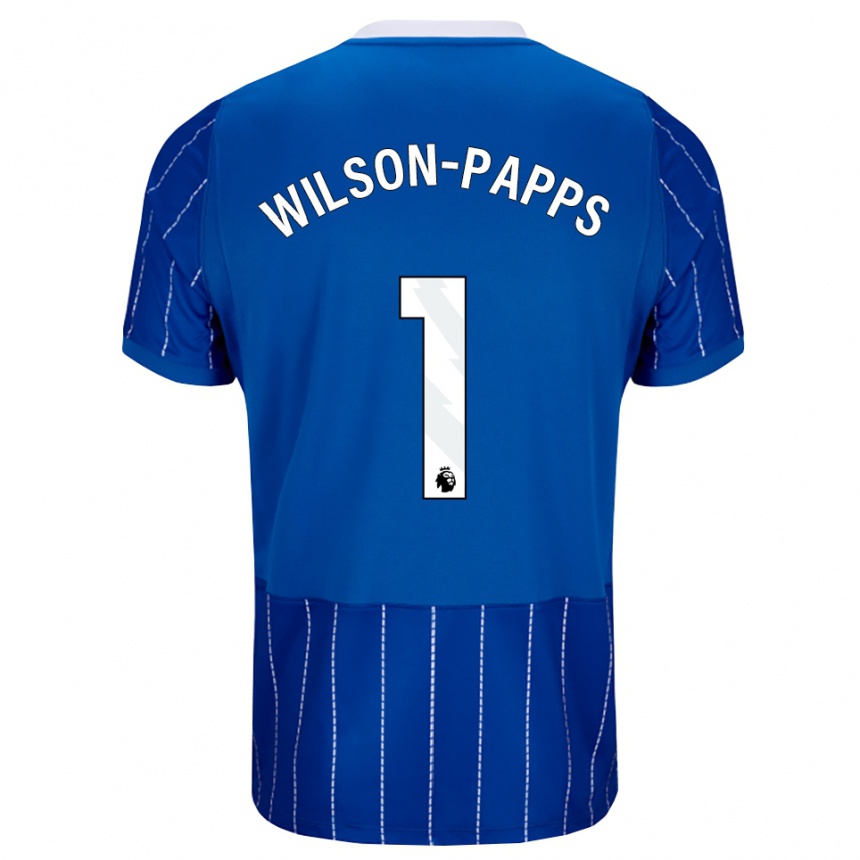גברים כדורגל Charlie Wilson-Papps #1 כחול מדיום לבן ג'רזי ביתית 2026/27