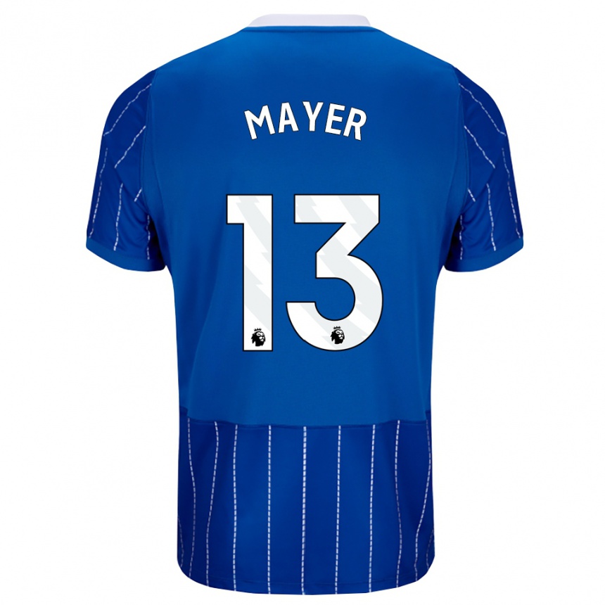 גברים כדורגל Oliver Mayer #13 כחול מדיום לבן ג'רזי ביתית 2026/27