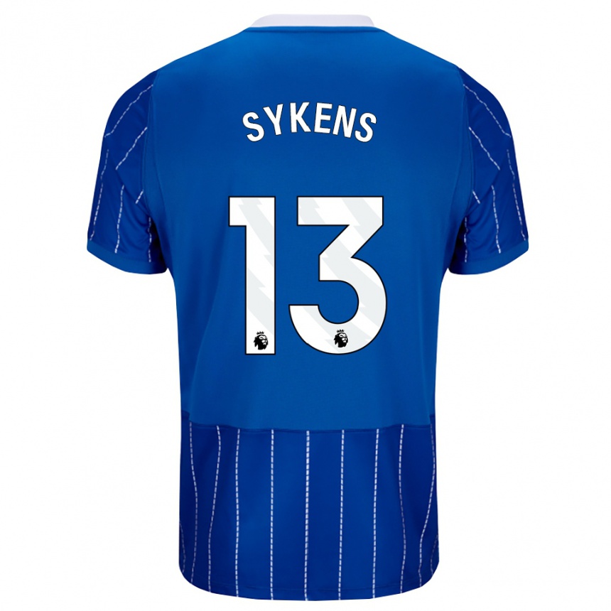 גברים כדורגל Rory Sykens #13 כחול מדיום לבן ג'רזי ביתית 2026/27