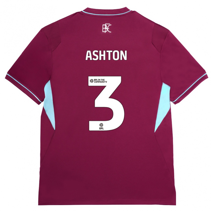 גברים כדורגל Joe Ashton #3 בורדו ירוק ג'רזי ביתית 2026/27 גברים כדורגל Joe Ashton #3 בורדו ירוק ג'רזי ביתית 2026/27