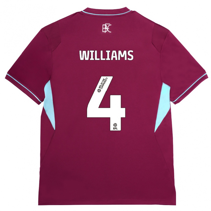 גברים כדורגל Jesse Williams #4 בורדו ירוק ג'רזי ביתית 2026/27