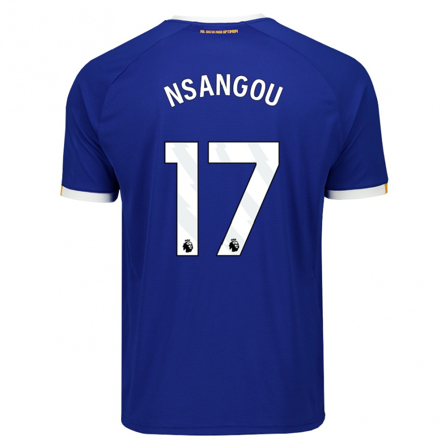 גברים כדורגל Jonathan Nsangou #17 כחול לבן צהוב ג'רזי ביתית 2026/27
