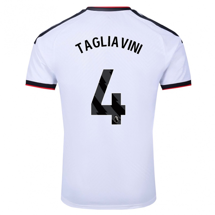 גברים כדורגל Ella Tagliavini #4 לבן שחור אדום ג'רזי ביתית 2026/27