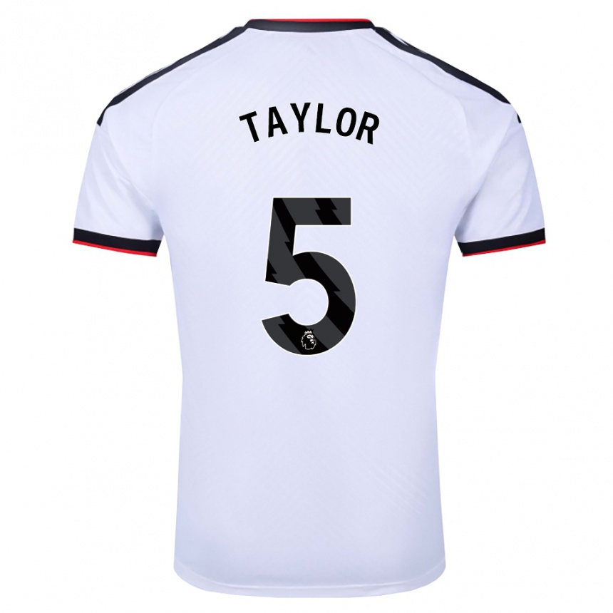 גברים כדורגל Archie Taylor #5 לבן שחור אדום ג'רזי ביתית 2026/27