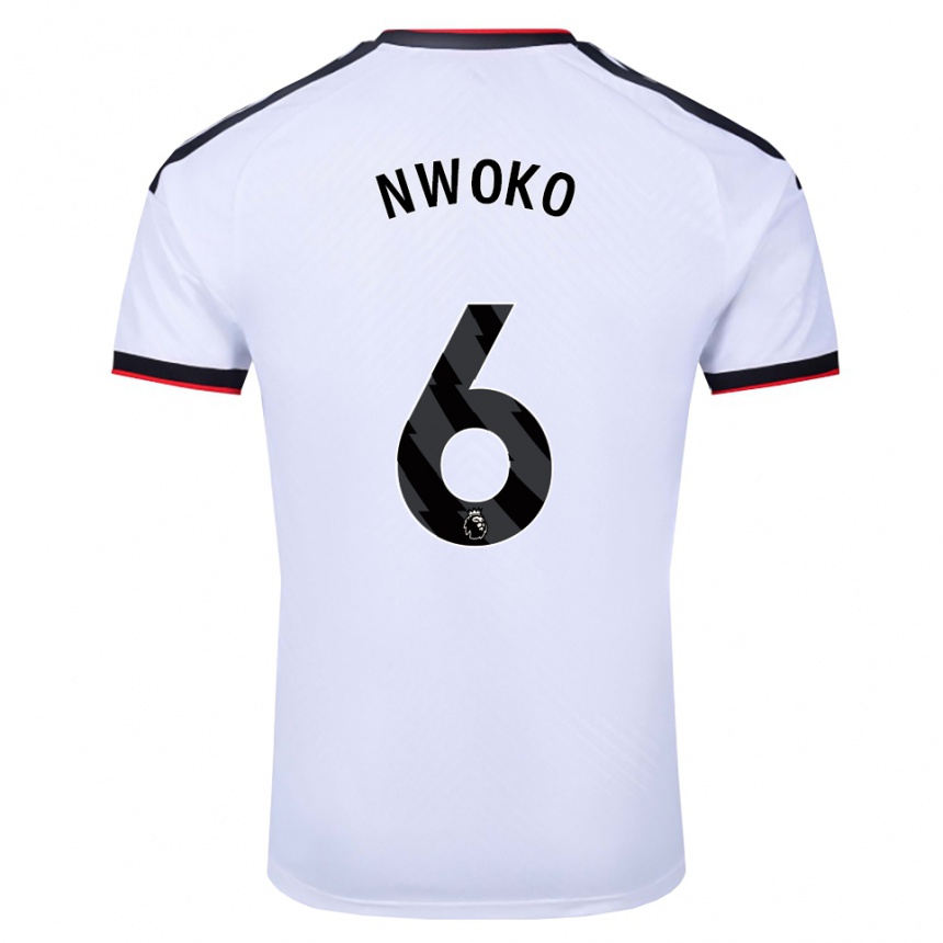 גברים כדורגל Chibuzo Nwoko #6 לבן שחור אדום ג'רזי ביתית 2026/27