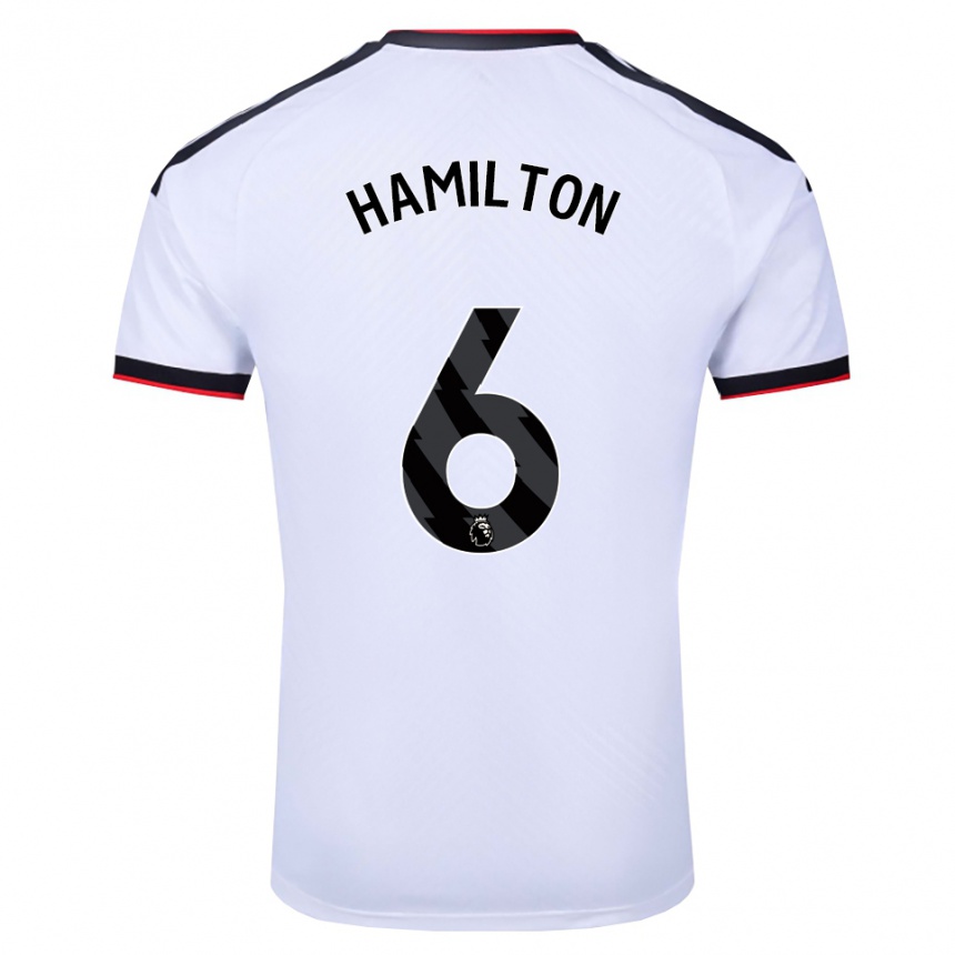 גברים כדורגל Leo Hamilton #6 לבן שחור אדום ג'רזי ביתית 2026/27