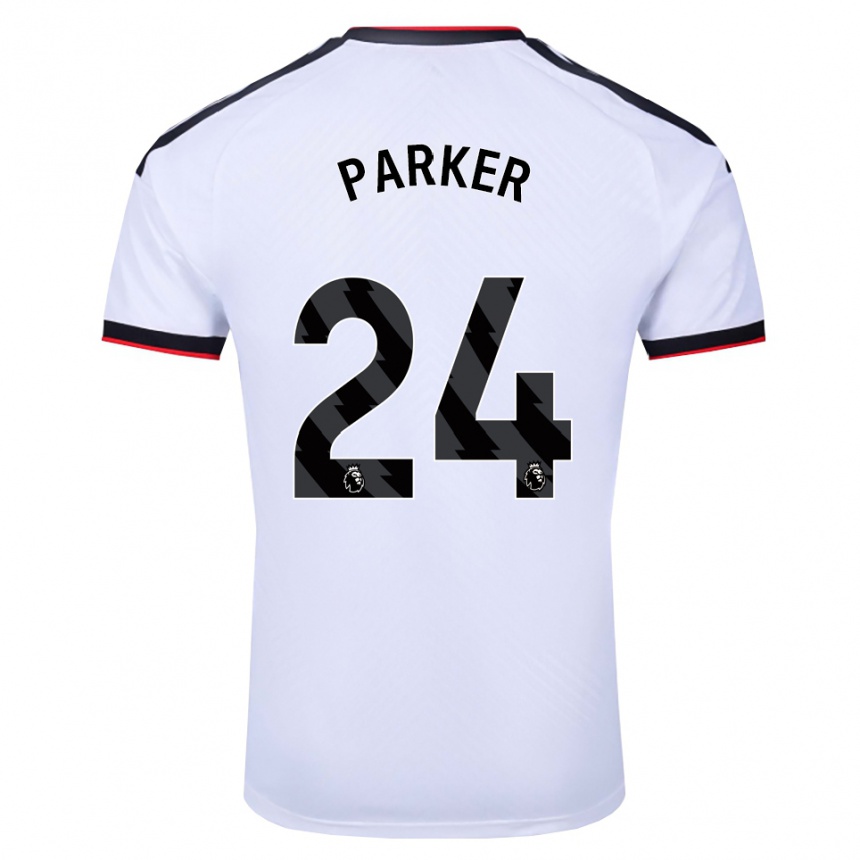 גברים כדורגל Beau Parker #24 לבן שחור אדום ג'רזי ביתית 2026/27