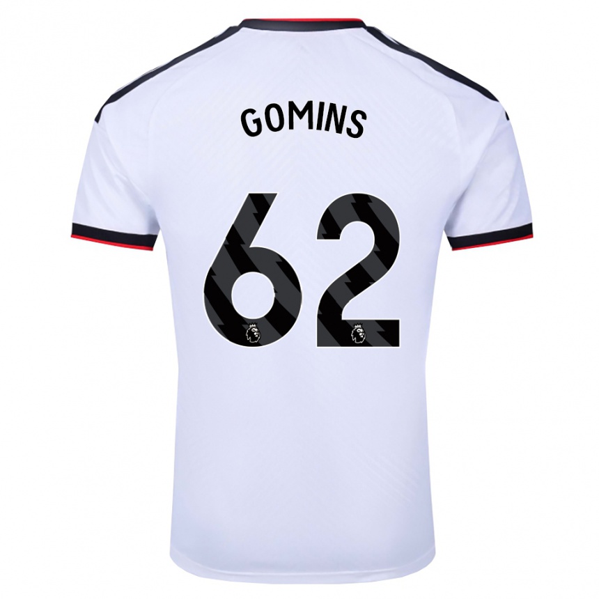 גברים כדורגל Markuss Gomins #62 לבן שחור אדום ג'רזי ביתית 2026/27