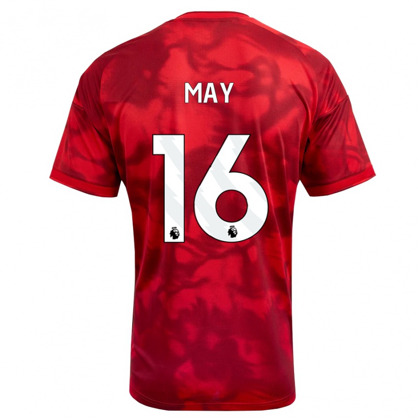 גברים כדורגל Brandon May #16 ארגמן לבן ג'רזי ביתית 2026/27
