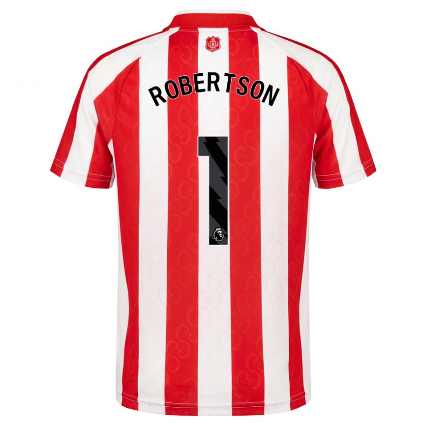 גברים כדורגל Finley Robertson #1 אדום לבן שחור ג'רזי ביתית 2026/27