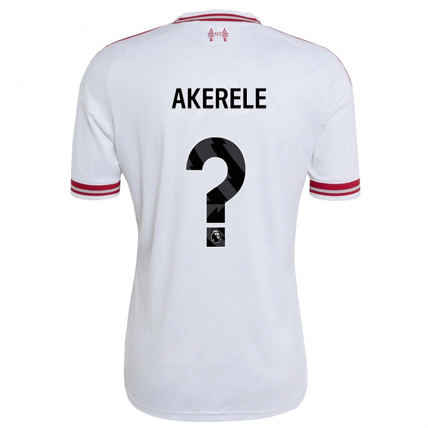 גברים כדורגל Kobi Akerele #0 אדום לבן הרחק ג'רזי 2026/27