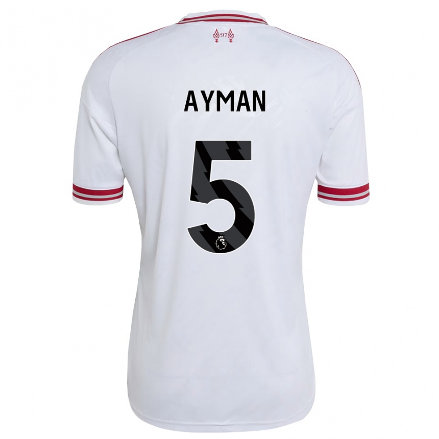 גברים כדורגל Alvin Ayman #5 אדום לבן הרחק ג'רזי 2026/27
