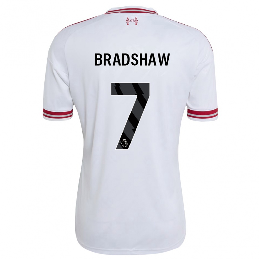 גברים כדורגל Joe Bradshaw #7 אדום לבן הרחק ג'רזי 2026/27