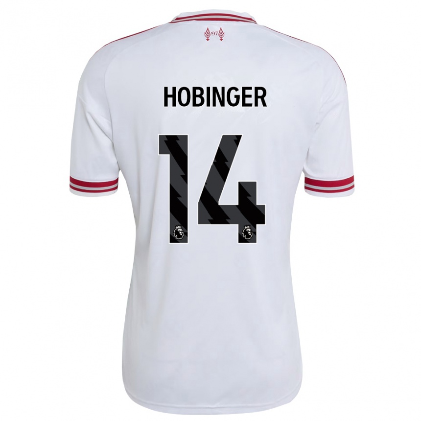 גברים כדורגל Marie Höbinger #14 אדום לבן הרחק ג'רזי 2026/27