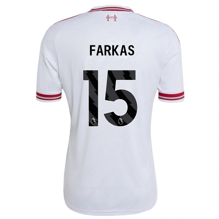 גברים כדורגל Erik Farkas #15 אדום לבן הרחק ג'רזי 2026/27