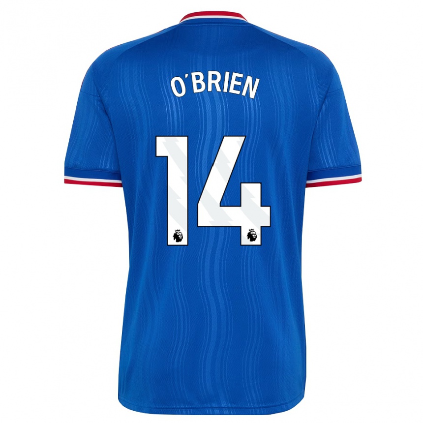 גברים כדורגל Sam O'brien #14 כחול לבן אדום הרחק ג'רזי 2026/27