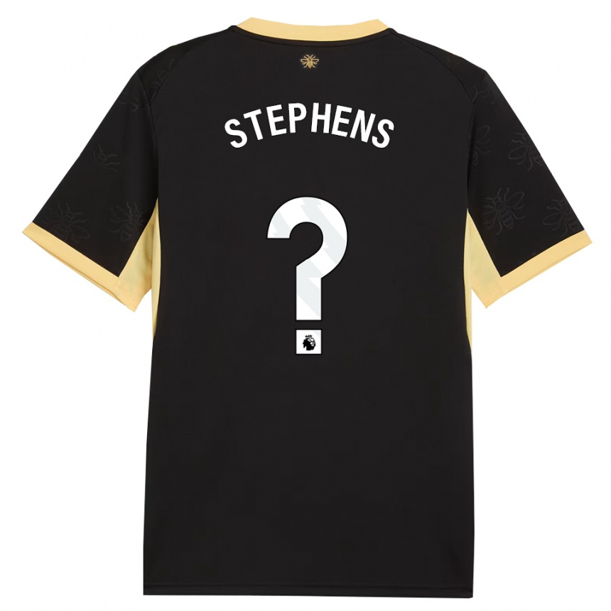 גברים כדורגל Mason Stephens #0 שחור צהוב הרחק ג'רזי 2026/27