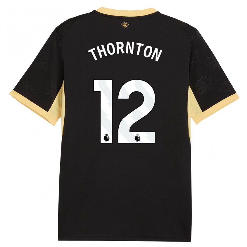 גברים כדורגל Archie Thornton #12 שחור צהוב הרחק ג'רזי 2026/27