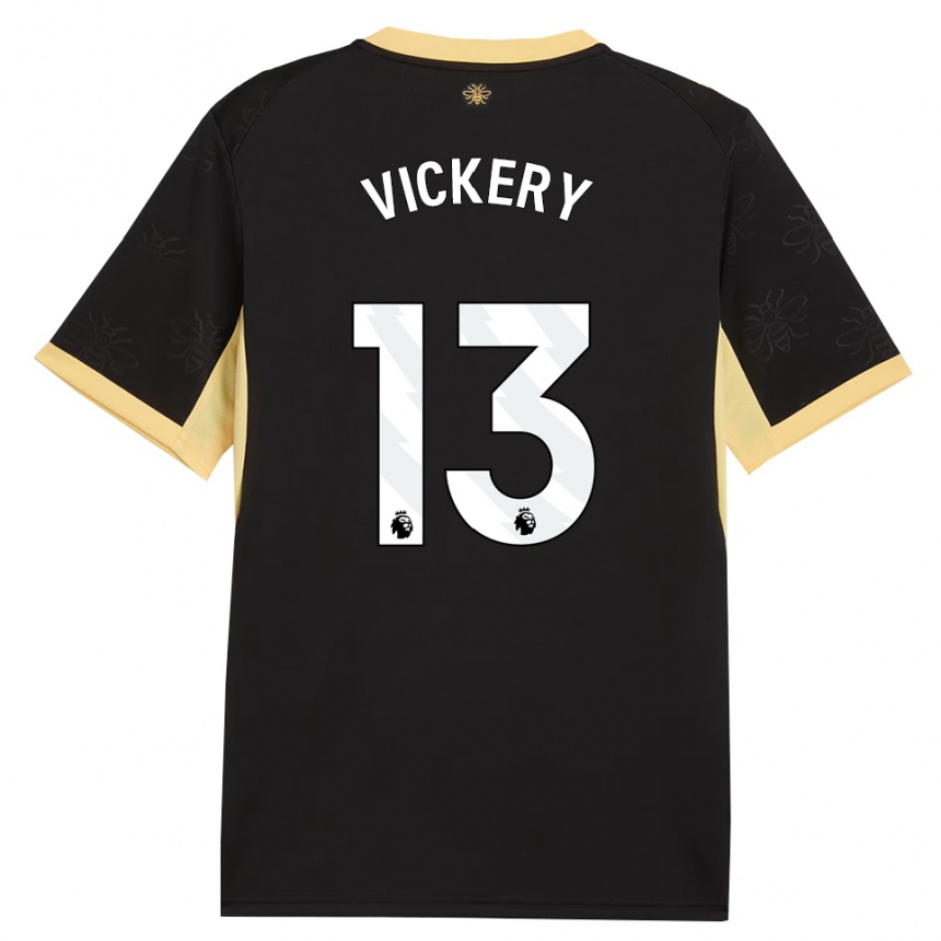 גברים כדורגל Ben Vickery #13 שחור צהוב הרחק ג'רזי 2026/27