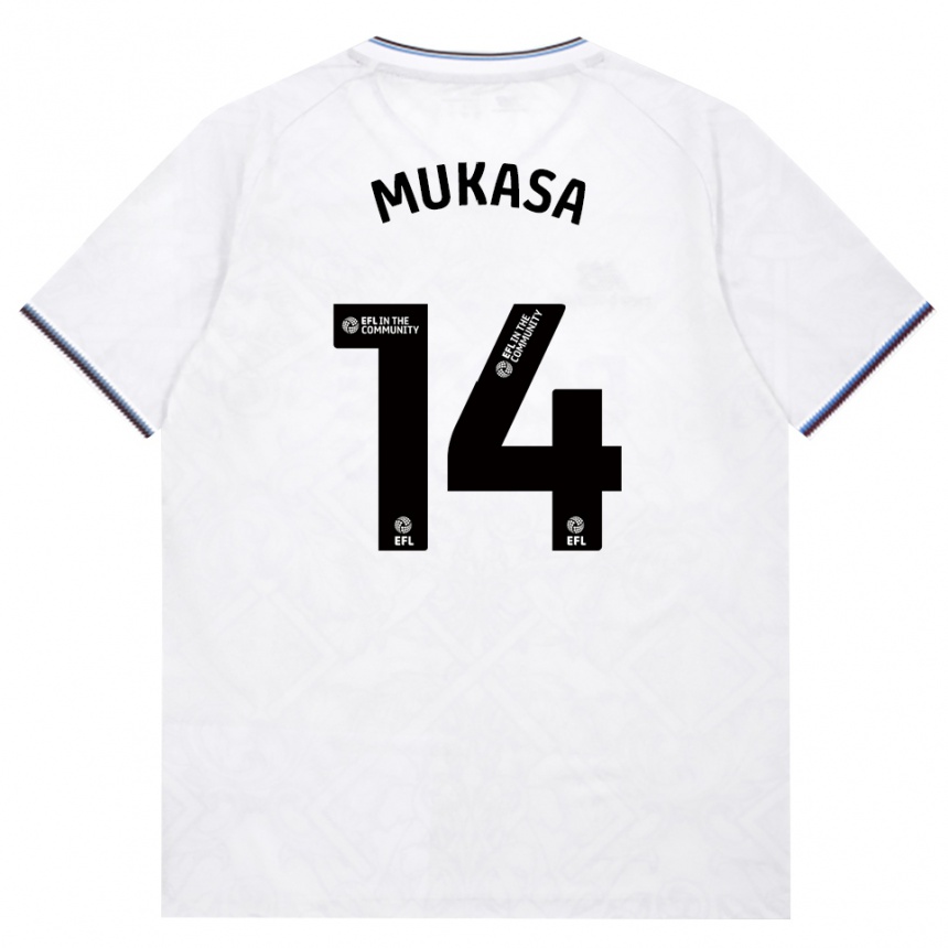 גברים כדורגל Divine Mukasa #14 בורדו לבן הרחק ג'רזי 2026/27