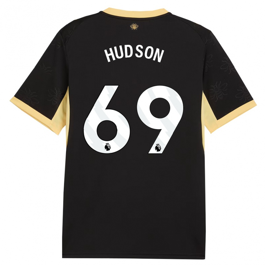 גברים כדורגל Max Hudson #69 שחור צהוב הרחק ג'רזי 2026/27