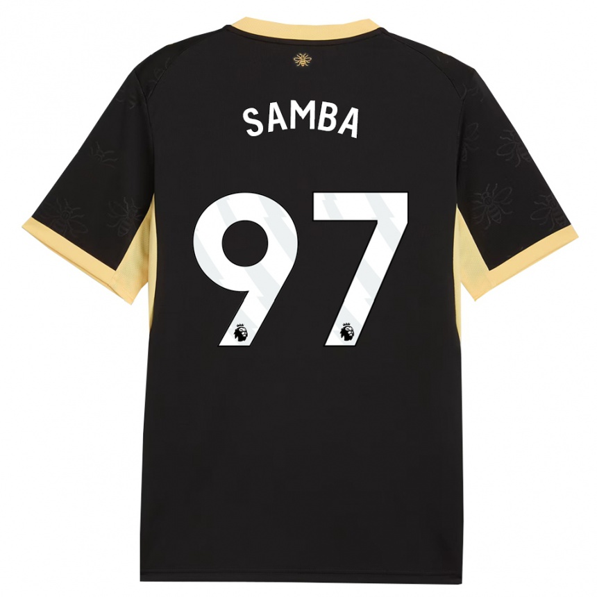 גברים כדורגל Tyrone Samba #97 שחור צהוב הרחק ג'רזי 2026/27