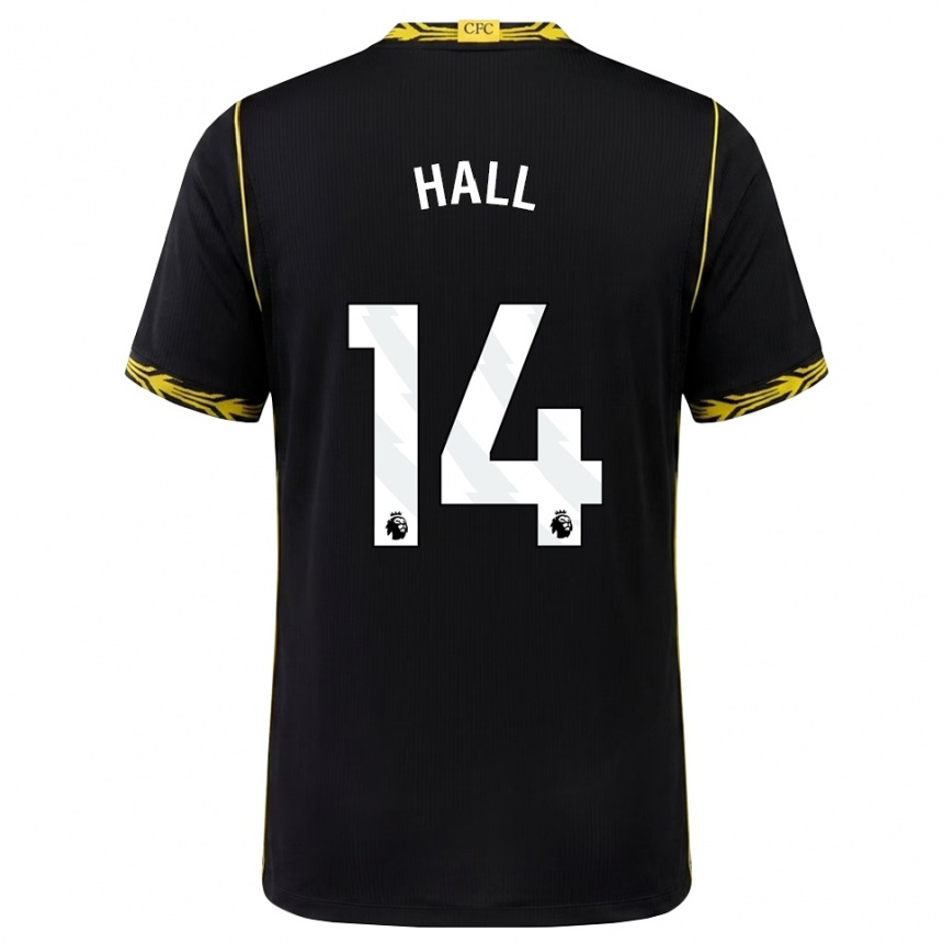 גברים כדורגל Jacob Hall #14 שחור צהוב הרחק ג'רזי 2026/27
