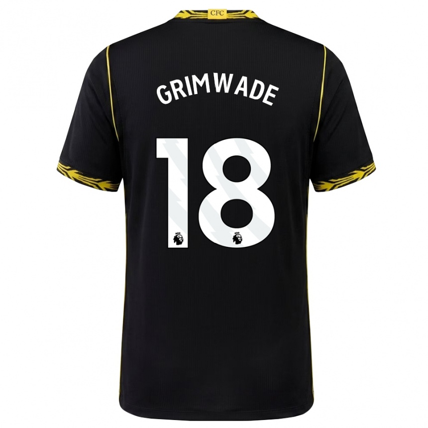 גברים כדורגל Heze Grimwade #18 שחור צהוב הרחק ג'רזי 2026/27
