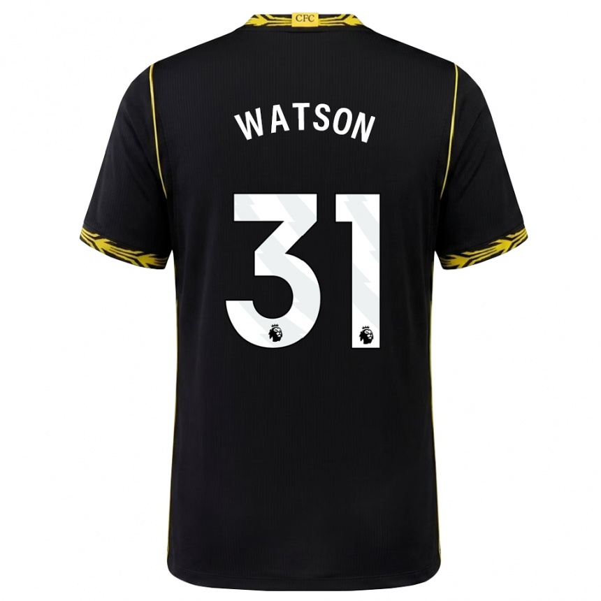 גברים כדורגל Reggie Watson #31 שחור צהוב הרחק ג'רזי 2026/27