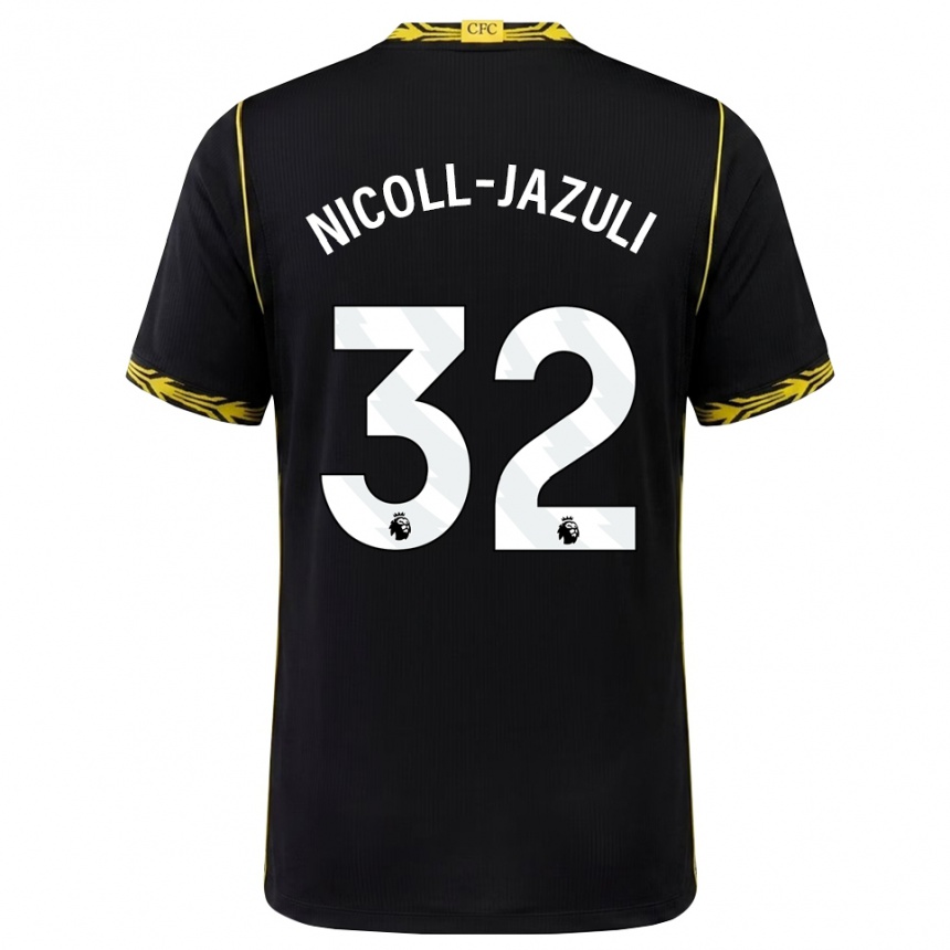 גברים כדורגל Mahdi Nicoll-Jazuli #32 שחור צהוב הרחק ג'רזי 2026/27