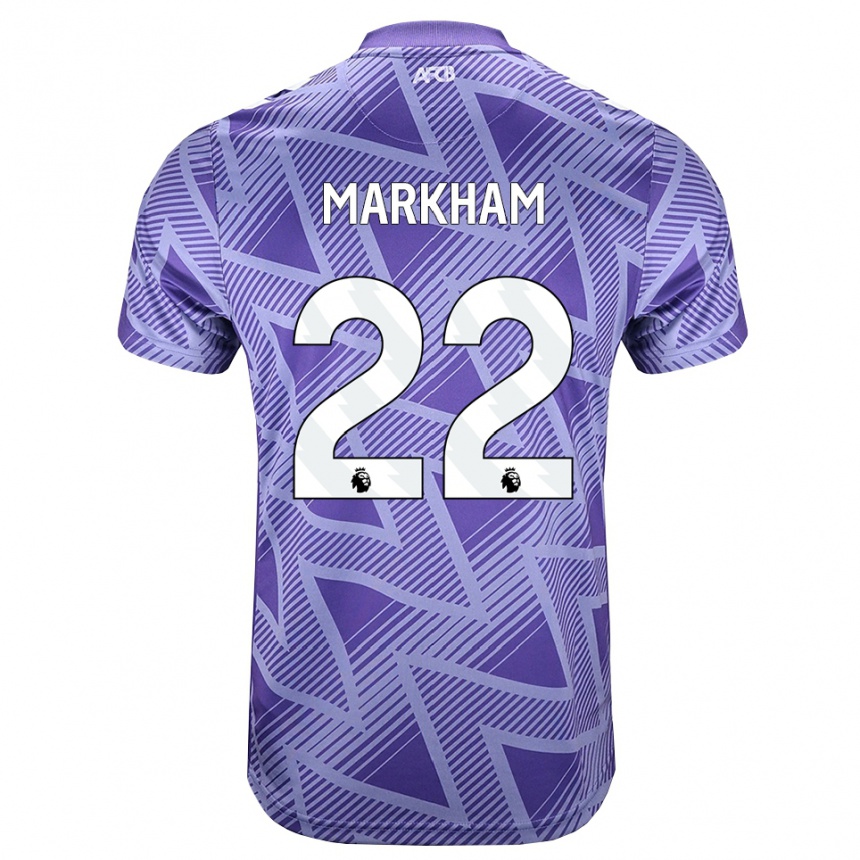 גברים כדורגל Jenna Markham #22 ורוד בהיר מאוד לבן הרחק ג'רזי 2026/27