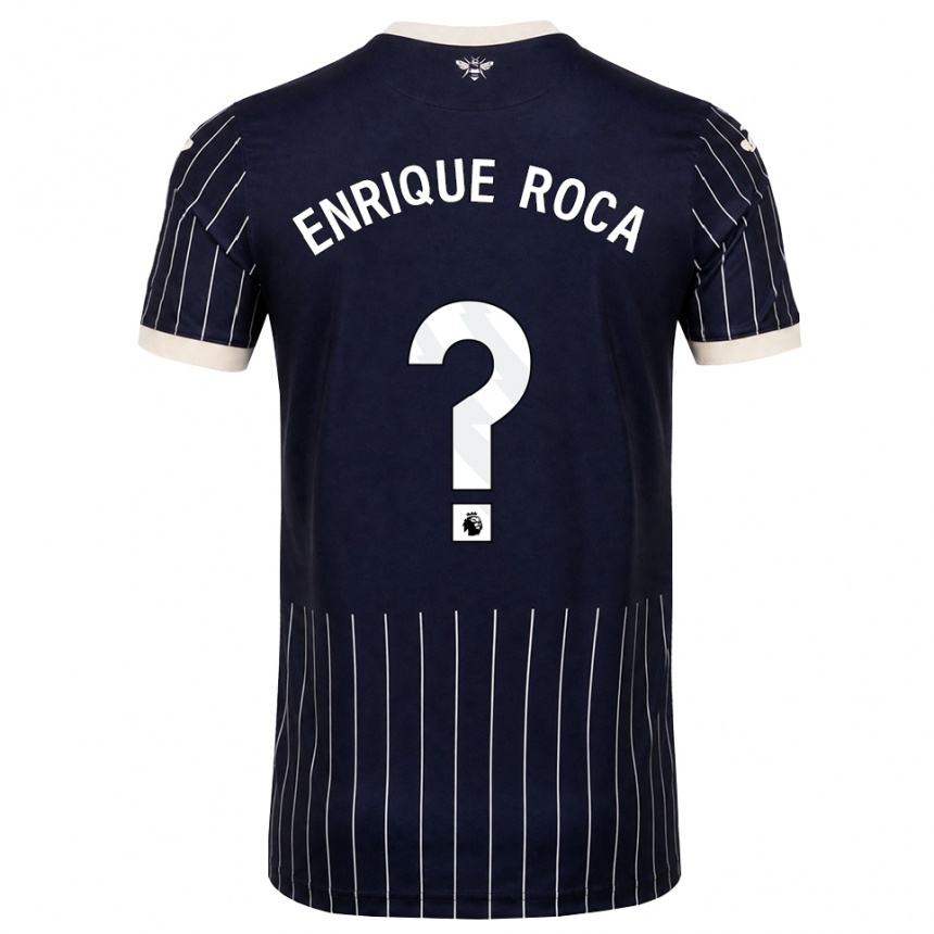 גברים כדורגל Enrique Roca #0 שחור לבן הרחק ג'רזי 2026/27