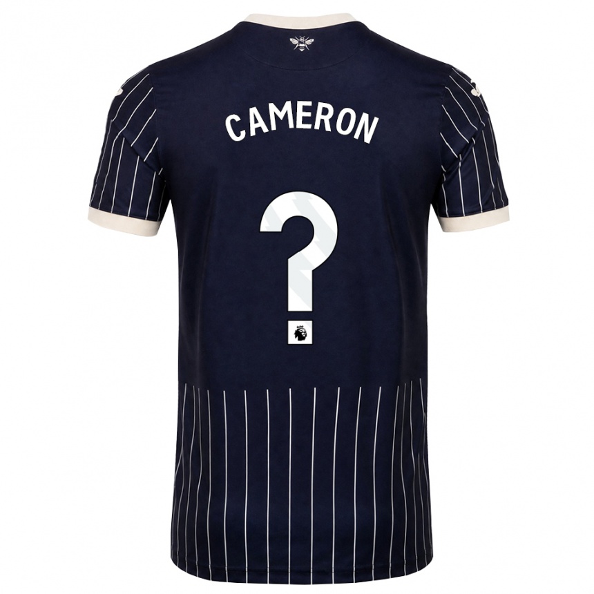 גברים כדורגל Cameron Anderson #0 שחור לבן הרחק ג'רזי 2026/27