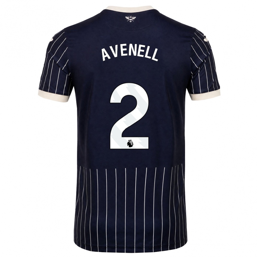 גברים כדורגל Caelan Avenell #2 שחור לבן הרחק ג'רזי 2026/27