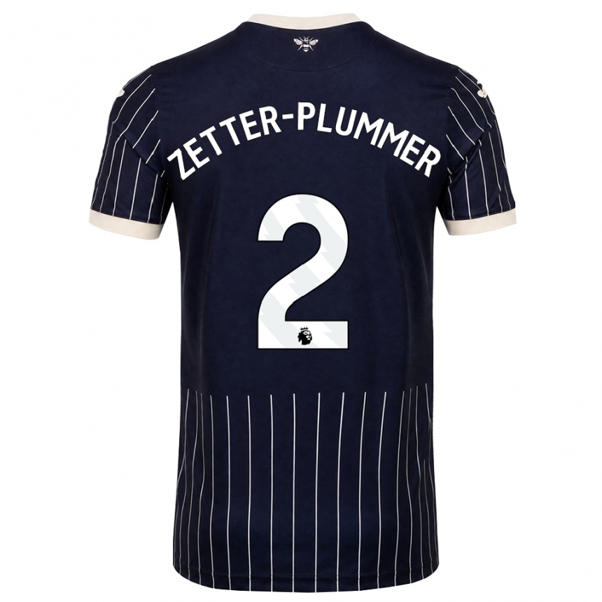 גברים כדורגל Josh Zetter-Plummer #2 שחור לבן הרחק ג'רזי 2026/27