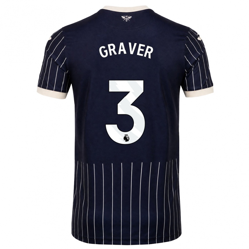 גברים כדורגל Regan Graver #3 שחור לבן הרחק ג'רזי 2026/27 גברים כדורגל Regan Graver #3 שחור לבן הרחק ג'רזי 2026/27